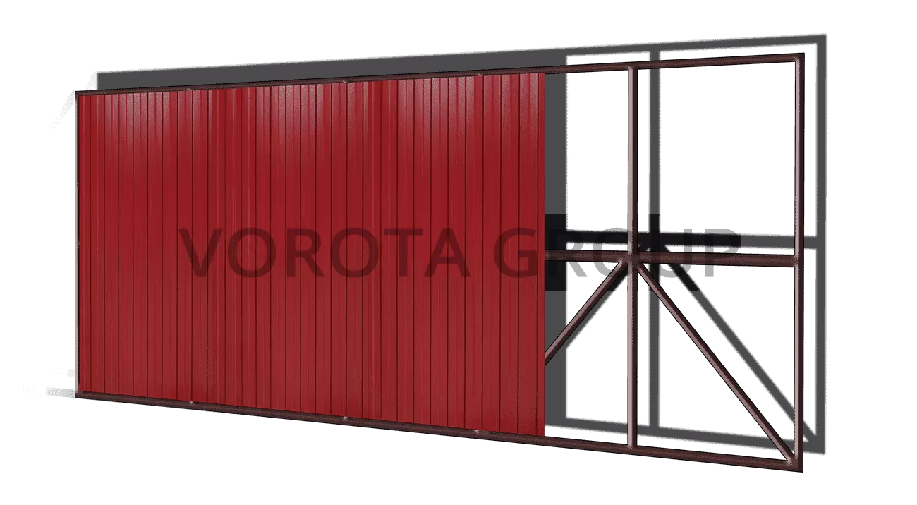 Автоматические откатные ворота Doorhan красные 2100x1900